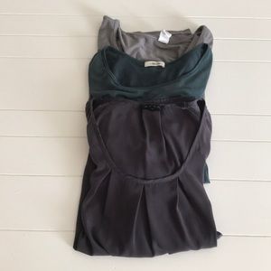 GLAM Gray blouse w/two tops. Size S
